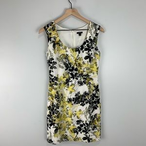 Ann Taylor Petite Black/Yellow Sleeveless Dress